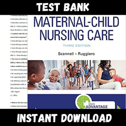 Instant PDF Download - All Chapters - Davis Advantage for Maternal-Child Nursing Care 3rd Edition by Scannell Ruggiero Test bank