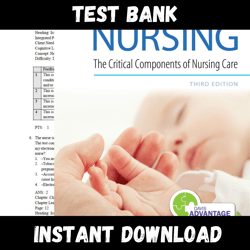 Instant PDF Download - All Chapters - Davis Advantage for Maternal-Newborn Nursing The Critical Components of Nursing Care Third Edition Test bank