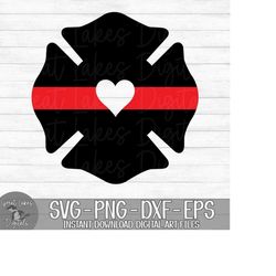 Firefighter Badge - Thin Red Line - Instant Digital Download - svg, png, dxf, and eps files included!