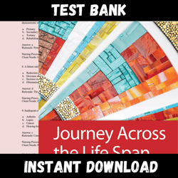 Instant PDF Download - All Chapters - Journey Across The Life Span: Human Development and Health Promotion, 6th Edition Polan Test bank