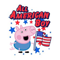All American Boy USA Flag Pig 4th of July SVG