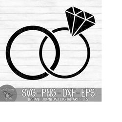 wedding bands, wedding rings - instant digital download - svg, png, dxf, and eps files included! diamonds, mr. & mrs.