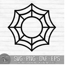 Spiderweb Circle Monogram - Instant Digital Download - svg, png, dxf, and eps files included! Halloween, Spider Web