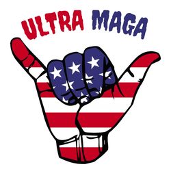Ultra Maga Rock Hand Sticker American Flag Svg