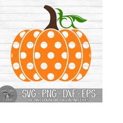 Polka Dot Pumpkin - Instant Digital Download - svg, png, dxf, and eps files included! Halloween, Autumn, Fall