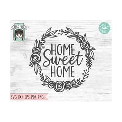 Home Sweet Home SVG file, Home Sweet Home cut file, Welcome Wreath svg file, Welcome Sign svg, Front Door Sign svg file,