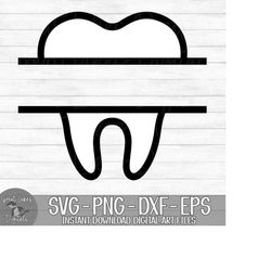 Tooth Split Monogram - Instant Digital Download - svg, png, dxf, and eps files included! Teeth, Dentist, Name Frame