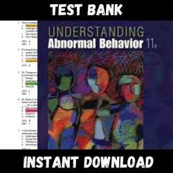 Instant PDF Download - All Chapters - Understanding Abnormal Behavior 10th Edition Sue Test bank