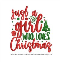 christmas embroidery, just a girl, christmas gifts, gift for women, girl christmas, christmas download, brother embroide