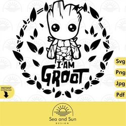 I am Groot Vector Svg Clip art Files, Guardians of the Galaxy, Disneyland Ears, Digital, Download, Tshirt, Cut File, SVG