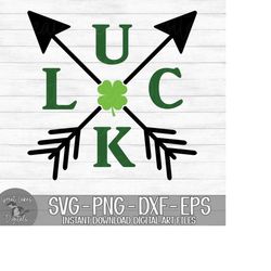Saint Patrick's Day, Luck - Instant Digital Download - svg, png, dxf, and eps files included! Shamrock, Crossed Arrows
