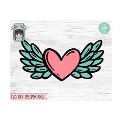 Heart with Wings SVG file, Valentines Day SVG file, Angel Wings svg, Valentines cut file, Valentines Day cut file, Love