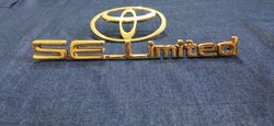 Toyota LOGO And SE LIMITED In Gold Metal
