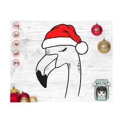 Flamingo Santa hat svg file, Flamingo with Hat svg, Christmas svg file, Flamingo svg, Christmas cut file, Christmas Anim