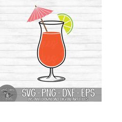 Cocktail - Instant Digital Download - svg, png, dxf, and eps files included! - Summer Drink, Alcohol, Fruity, Tropical
