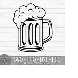 Beer Mug - Instant Digital Download - svg, png, dxf, and eps files included! Beer Glass, Beer Stein, Alcohol