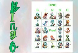 Dino Bingo Printable,Bingo 100 cards,5x5,party bingo, Pdf