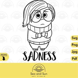 Sadness Inside Out Svg Clip art Files, Inside Out Head, Disneyland Ears, Digital, Download, Tshirt, Cut File, SVG, Iron