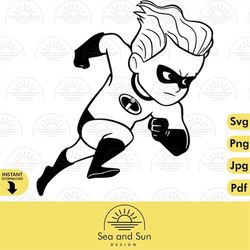 Dash Parr, Mr. Incredible Svg Clip art Files, The Incredibles, Disneyland Ears, Digital, Download, Tshirt Cut File SVG I