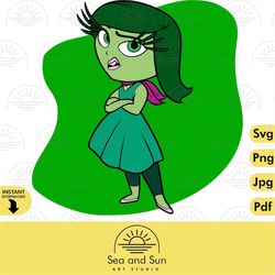 Disgust Inside Out Svg Clip art Files, Inside Out Head, Disneyland Ears, Digital, Download, Tshirt, Cut File, SVG, Iron