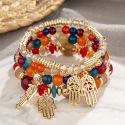Handmade Fatima Beaded Bracelet Set for Women