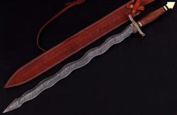 damascus steel sword custom handmade - 36.00" inches damascus steel battle ready at sword outdoor hunting sword