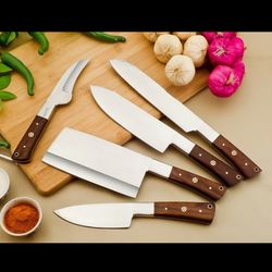 Chef Set Groomsmen Gift Eid Gift Customized with D2 Steel Great for Newlywed Gift for Fiance Gift for wife.