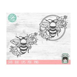 Flower Bee SVG, Floral Bee SVG, Save the Bees SVG, Bee Kind svg, Bee Happy svg, Bee Kind Floral Cut File, Floral Bee svg