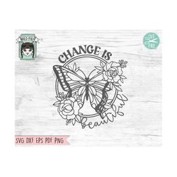Butterfly SVG Cut File, Change Is Beautiful SVG Cut File, Butterfly Sign SVG, Butterfly Flowers Sign svg Cut File, Butte