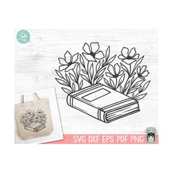 Book SVG, Reading SVG, Floral Book svg, Book Lover SVG, Flower Book svg, Librarian svg, Library svg, Reading png, Teache