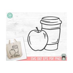 Coffee Cup SVG, Apple SVG, Teacher SVG, Coffee png, School svg, Back to School svg, Coffee Cup png, Cup svg, Teacher Gif