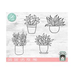 Plants SVG files, Potted Plants svg file, Plant cut file, Planters clip art, Gardening svg, Garden, Flower Pot, Housepla