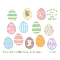 INSTANT Download.  Easter eggs cut files and clip art. Commercial license is included! E_5.