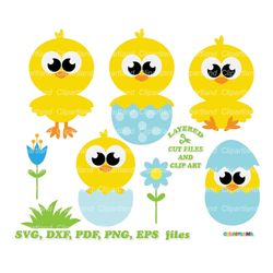 INSTANT Download. Cute Easter chick boy cut files and clip art. Commercial license is included! C_28.