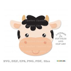 INSTANT Download. Cow face svg cut file and clip art. Commercial license is included! C_1.