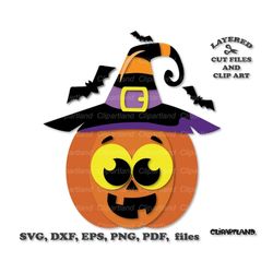 INSTANT Download. Cute Halloween pumpkin cut files and clip art. P_37.
