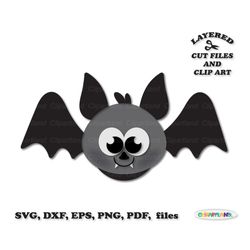 INSTANT Download. Cute Halloween vampire bat cut files and clip art. B_11.