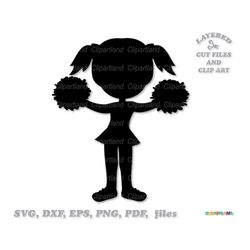 INSTANT Download. Cheerleader silhouette cut files and clip art. Commercial license is included! C_5.
