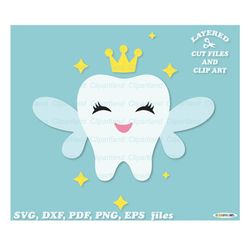 INSTANT Download. Cute tooth fairy cut file and clip art svg. Commercial license is included! T_3.