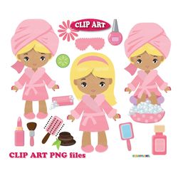 INSTANT Download. Blonde spa girl clip art. Personal and Commercial use included! Spa_67.