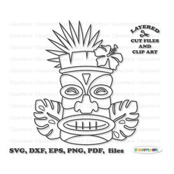 INSTANT Download. Tiki mask svg cut file and clip art. Commercial license is included ! Tm_1.