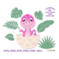 INSTANT Download. T rex svg. Cute sitting in egg baby dinosaur svg cut file and clip art. Commercial license is included