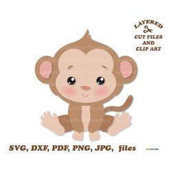 INSTANT Download. Cute little monkey cut files and clip art. Commercial license is included! M_18.