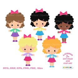 INSTANT Download. Cute girl svg cut files and clip art. Personal and commercial use. G_21.