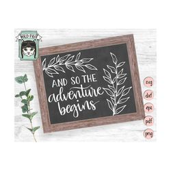 And So the Adventure Begins SVG file, Wedding Sign svg file, adventure begins cut file, wedding chalkboard sign cut file
