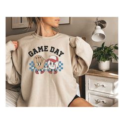Game Day Baseball Sweatshirt,Game Day Softball Sweatshirt,Funny Baseball Mom Sweatshirt,Baseball game day Sweatshirt,Bas