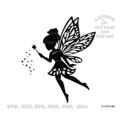 INSTANT Download. Commercial license is included! Cute flying garden fairy silhouette cut files and clip art. F_20.
