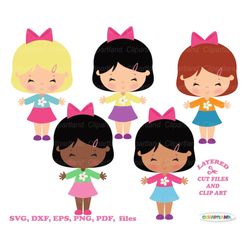 INSTANT Download. Cute girl svg cut files and clip art. Personal and commercial use. G_20.