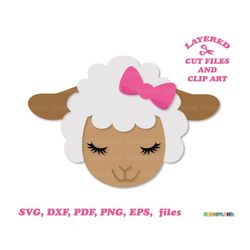 INSTANT Download. Commercial license is included! Cute sheep face svg cut file and clip art. S_5.