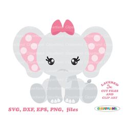 INSTANT Download. Cute sitting baby girl elefant svg cut file and clip art. Commercial license is included ! E_6.